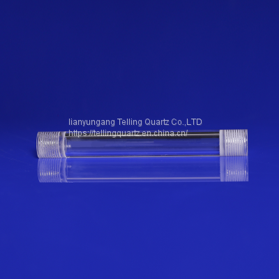 Quartz Tube With Thread Mouth At Both Ends screw stread quartz glass tube
