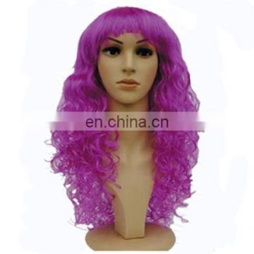 MPW-0494 halloween carnival party synthetic long purple curly wig