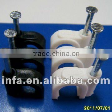 7mm square circle cable clips /metal plastic cable clips