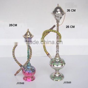 Hookah made in brass with mirror polish and painted with one out let