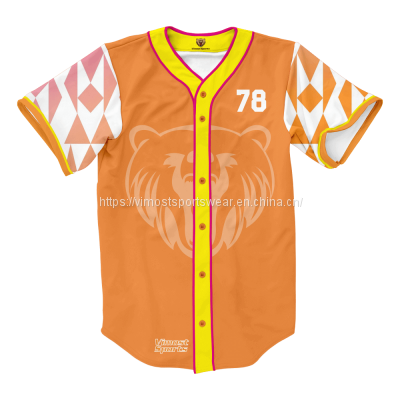 dye sublimated baseball jersey with full free customization