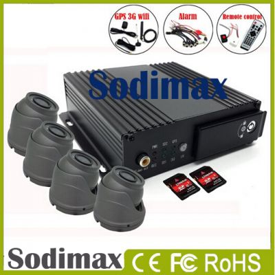 H. 265 Vehicle Surveillance System 4CH HDD& SD Card 4G GPS Mobile DVR