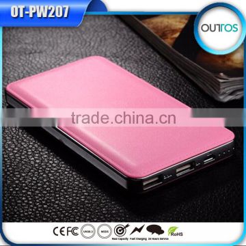 Leather case 12000mah mobile phone charger private label
