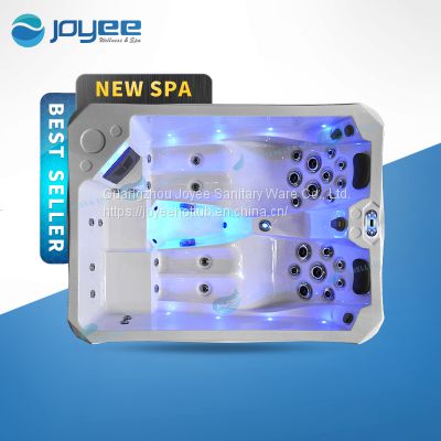 JOYEE Wholesale High Quality 4 People US Acrylic Hydro Bubble Massage Freestanding Bathing Outdoor Hot Tub Spa