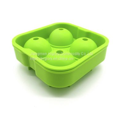 2022 Amazon Hot Selling Ball Shape Household Silicone Freezer Trays silicone ice cube mold Seals In Freshness With Lid