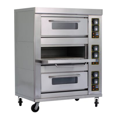 3 deck 6 trays commercial kitchen gas oven bakery machine equipment baking oven bread deck oven
