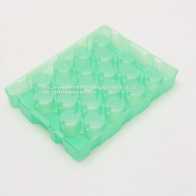 green PET thermoformed blister inner trays vacuum forming plastic blister insert trays