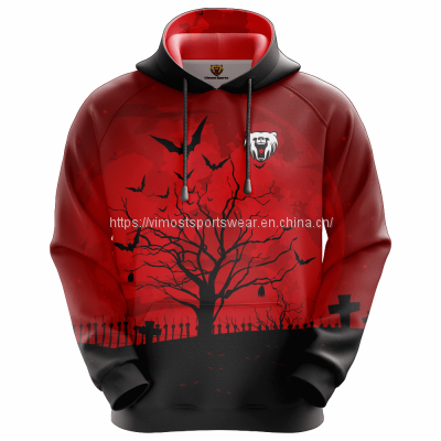 Vimost fashionable custom hoodie with classic red and black colors