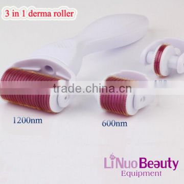 3 in 1 Microneedle Skin Set Therapy Derma Roller 180/600/1200 Needles Anti Aging