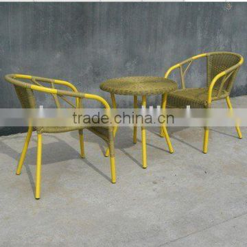 rattan chairs and coffee table