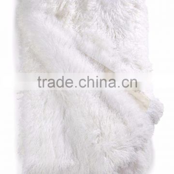 YR915A Any size Can be Customize Real Mongolian Sheep Fur Blanket Tibetan Lamb Fur Blanket
