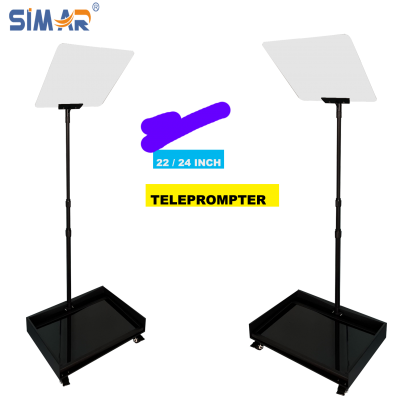 simar popular 22/24 inch self-reversing monitor tempered glass mirror presidential conference meeting speech teleprompter