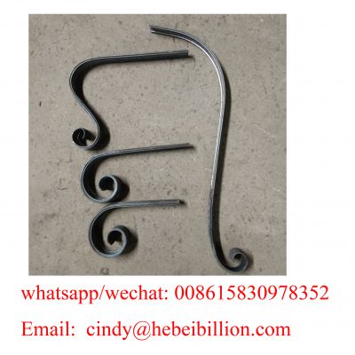 wrought iron components forged elements  handrail ends terminal curve begginer up starter rolled for gate railing handrail balustrade