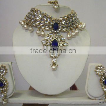 KUNDAN pearl CHOKER necklace set