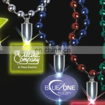 plastic flashing led pendant necklace for xmas promotion (batteries included,various color&pendant optional,CE,RoHS approval)
