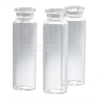 Scientific research laboratory transparent headspace bottle multi-gauge glass clamp mouth sampling bottle with gas and liquid chromatography thread flat headspace bottle