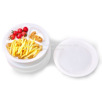 Manufacturer Customized 8inch 10 inch round plate PP Dinner Plate disposable plastic parties dish