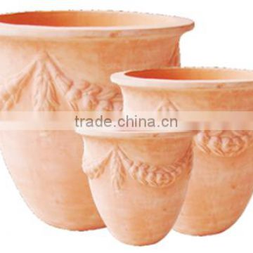 Coconut leave Clay terracotta pots with the beautiful style for your dreaming garden