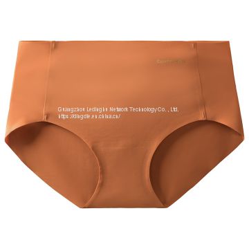 Ice silk seamless underwear women's middle waist cotton file honeycomb antibacterial large size ladies one-piece underwear ladies briefs