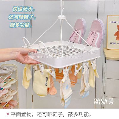 Hot Selling Exported Plastic Clothes Socks Hanger 12 Pegs
