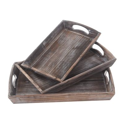 Pine serving tray with washed finish