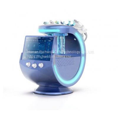 7 in 1 water intelligent ice blue skin care Aqua Oxygen Facial jet machine skin scanner analyzer