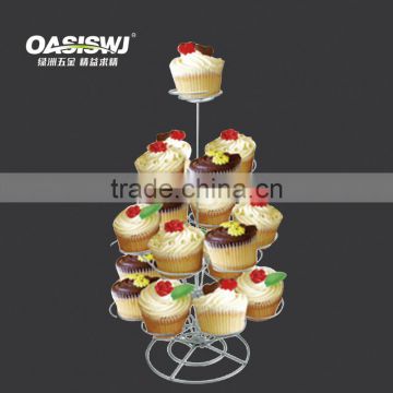romantic 4 tier clear mental wedding cupcake stand,chrome plate cake stands
