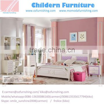 MJ663# new luxury lavender white bedroom set wooden children kids lady girl single queen bedroom set
