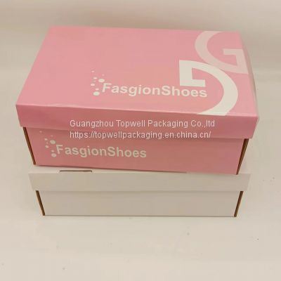 Custom Printed Boxes Packaging Shoe Flip Cover Corrugated Cardboard Shipping Box