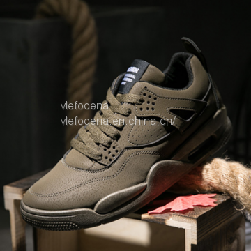 Men's shoes fall and winter new casual basketball shoes fashion Joe 4 high to help plate shoes Korean warm running shoes