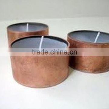 fancy hammerred mini copper tin candle for sale