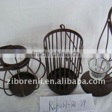glass lantern metal baskets for hanging for garden decoration