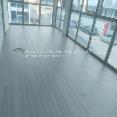 Shop floor renovation and installation of straight gray laminate wood flooring construction site dormitory wood grain 9mm composite floor manufacturers wholesale