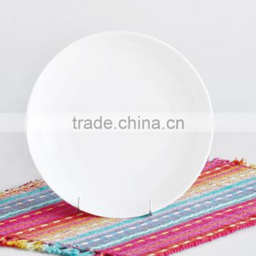 10.5"plain white dinner plate ,bone china