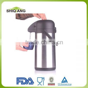 China manufacturing high quality 2.5L double wall stainless steel vacuum air pot with pump