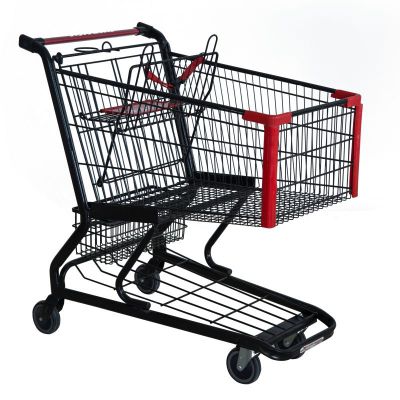 Black color Metal Store Grocery Store Supermarket Shopping Trolley Cart