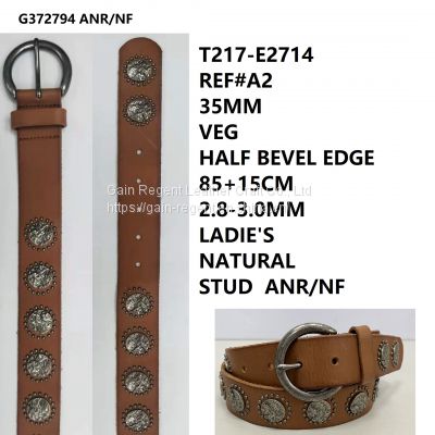 Fashion studs belt cow leather belt