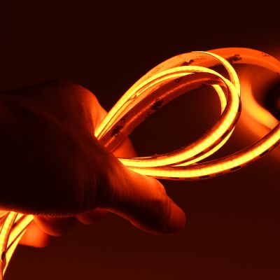 Dv24v 420leds/m 12w/m Orange Cob Led Strip Flexible COB LED Strip Light