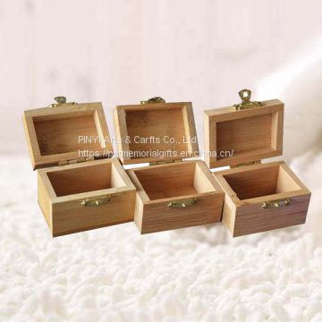 Cheap Blank Natural Bamboo Mini Keepsake Urn Box with Metal Closure, Engravable Tribute Box