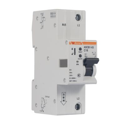 Acrel 1P smart circuit breaker ASCB1-63-C63-1P din rail installation widely used in Information and communicatomes,etc banks