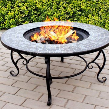 Upgraded] FEMOR Large 3 in 1 Fire Pit with BBQ Grill Shelf,Outdoor Metal Brazier Square Table Firepit Garden Patio Heater/BBQ/Ice Pit with Waterproof Cover (Fire Pit & Grill)