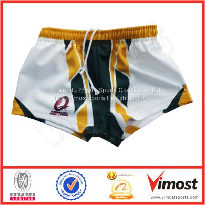 New Style Sublimation Rugby Shorts with White Strings on the Waist