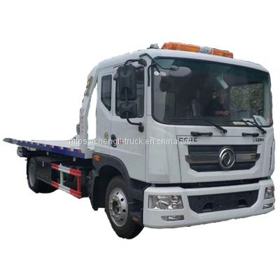 6 ton dongfeng flatbed wrecker truck sliding platform wrecker rollback beds road recovery tow truck