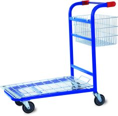 Heavy duty metal wire logistics trolley with handle 08