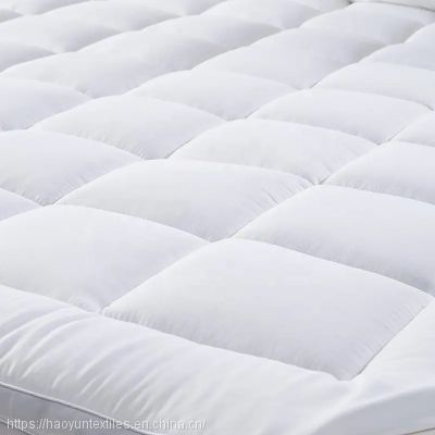 Polyester Microfiber Filling Cotton Fabric Outer Baffle Height 5cm Four Corners Elastic Bands Thick Quilted Mattress Topper