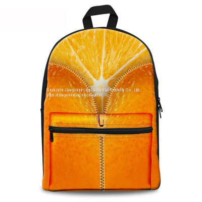 New Design Hot Selling Fruit Pattern Cool Rotary Style School Backpack OEM Customized Logo