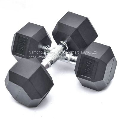 Weight Lifting Body Building Vinyl, Iron Cast and Rubber Coated Hex Dumbbells