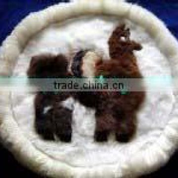 Baby Alpaca Pillow Case / Baby Alpaca Rug 20" Fur Both sides Peru