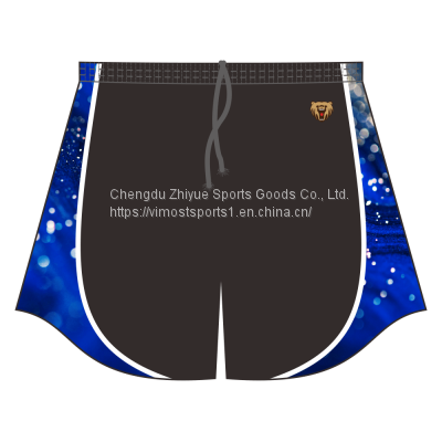 2022 Sublimated Black and Blue Rugby Shorts Design for You