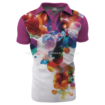 100% polyester good quality sublimated custom polo shirts designed for women